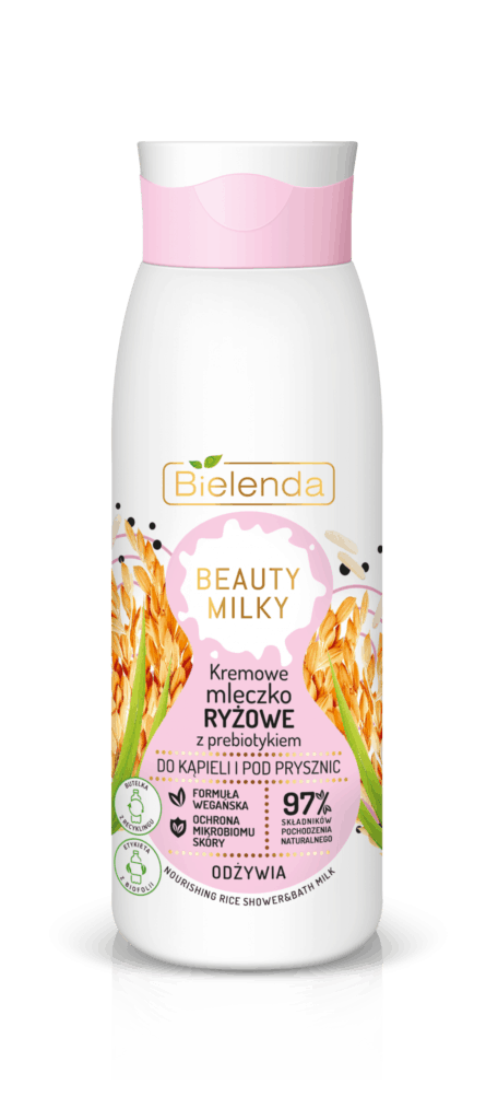 Beauty Milky – Kremowe mleczko ryżowe z prebiotykiem – do kąpieli i pod prysznic